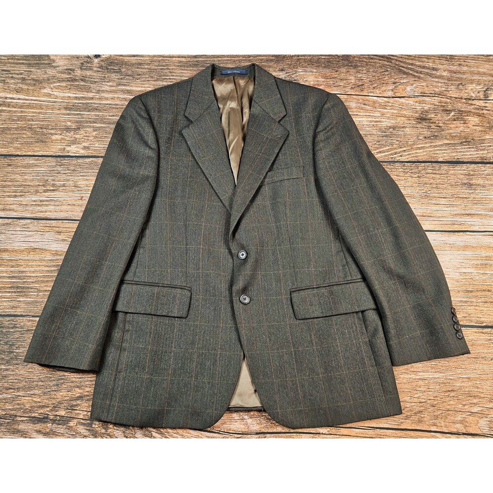 Polo University Mens 40S Brown Widowpane 2-Btn Blazer Jacket Sport Coat Wool EUC - Picture 5 of 12